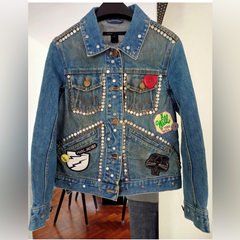 MARC JACOBS *Rare* embellished jean jacket size S. Style * Smashing Starlets*
